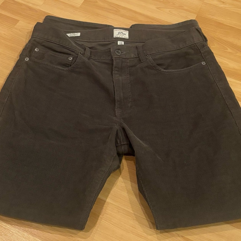 J. Crew Men's Dark Gray Corduroy Pants